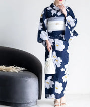 夕涼浴衣 夜風の白椿 二部式単品