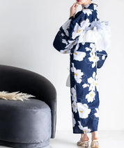 夕涼浴衣 夜風の白椿 二部式単品