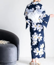 夕涼浴衣 夜風の白椿 二部式単品