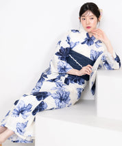 夕涼浴衣 濃藍花映し 二部式単品