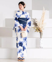 夕涼浴衣 濃藍花映し 二部式単品