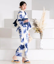夕涼浴衣 濃藍花映し 二部式単品