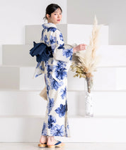 夕涼浴衣 濃藍花映し 二部式単品