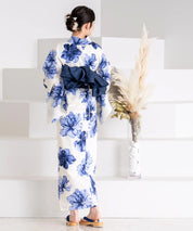 夕涼浴衣 濃藍花映し 二部式単品