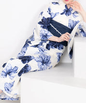 夕涼浴衣 濃藍花映し 二部式単品