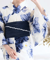 夕涼浴衣 濃藍花映し 二部式単品