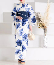 夕涼浴衣 濃藍花映し 二部式単品
