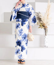 夕涼浴衣 濃藍花映し 二部式単品
