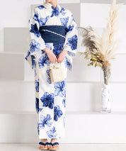 夕涼浴衣 濃藍花映し 二部式単品