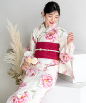 夕涼浴衣 ほの紅牡丹 二部式単品
