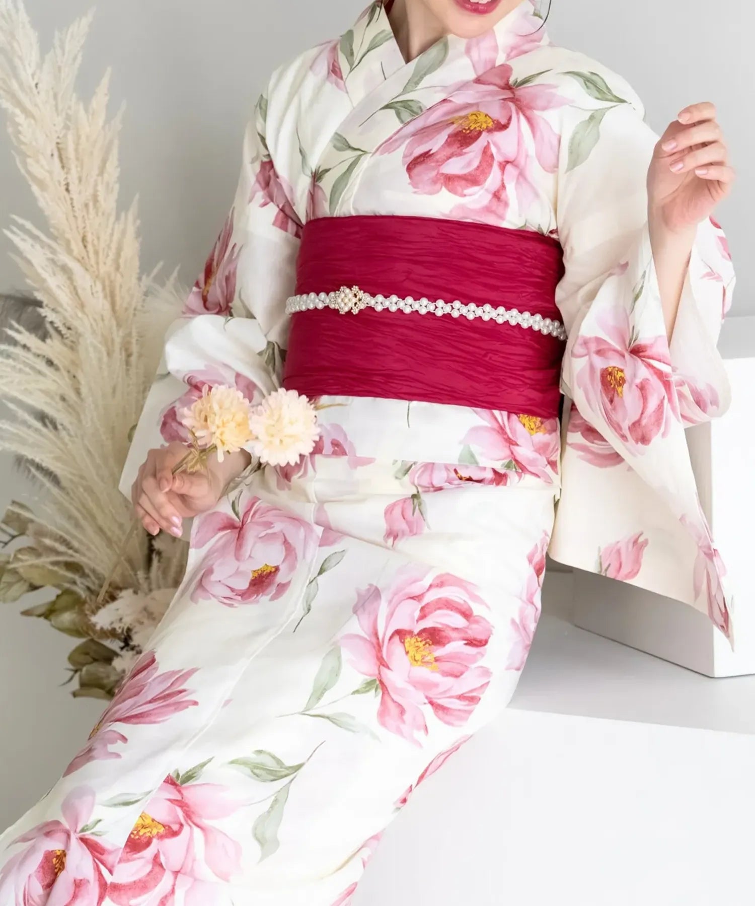 夕涼浴衣 ほの紅牡丹 二部式単品