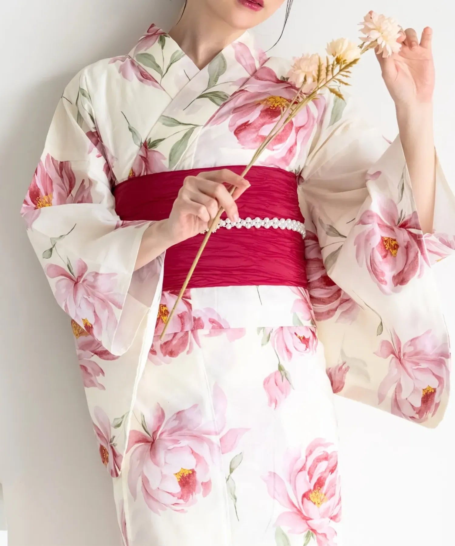 夕涼浴衣 ほの紅牡丹 二部式単品