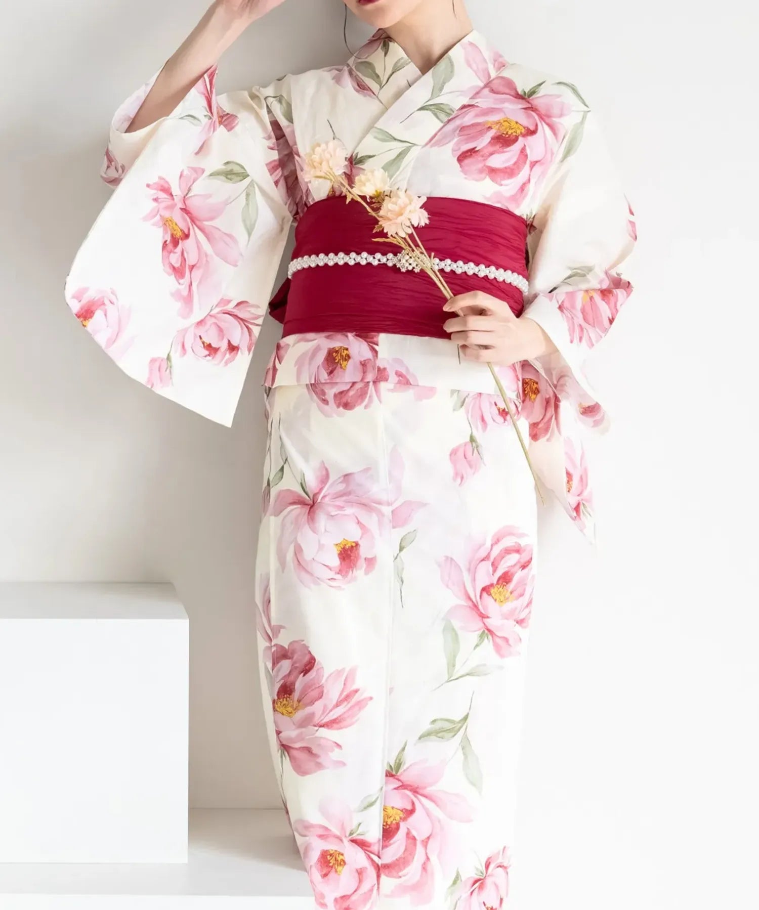 夕涼浴衣 ほの紅牡丹 二部式単品