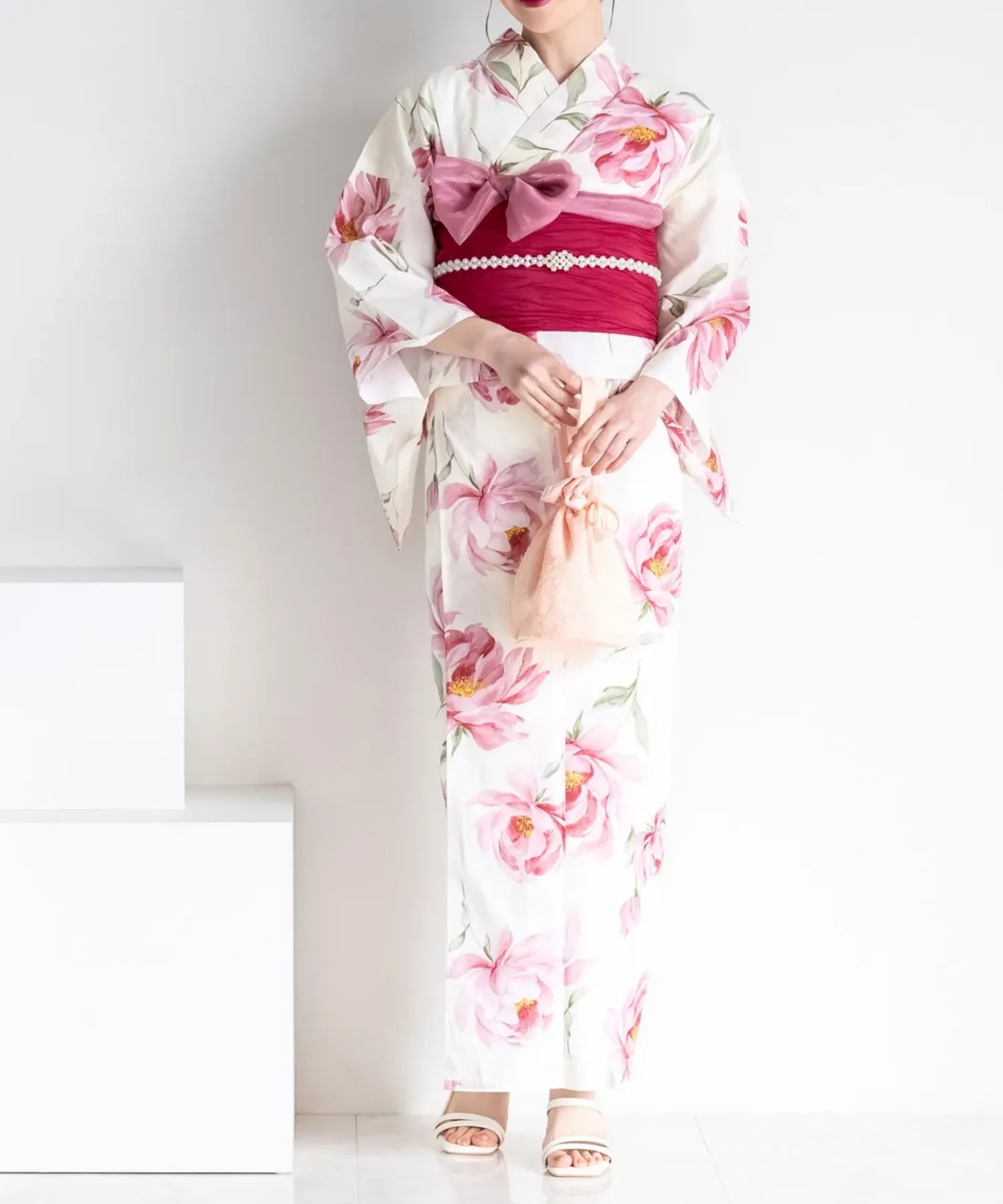 夕涼浴衣 ほの紅牡丹 二部式単品