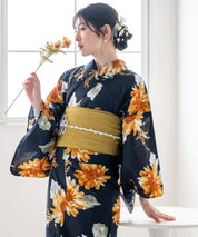 夕涼浴衣 ひまわりの夏陽模様 二部式単品