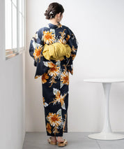 夕涼浴衣 ひまわりの夏陽模様 二部式単品