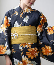 夕涼浴衣 ひまわりの夏陽模様 二部式単品