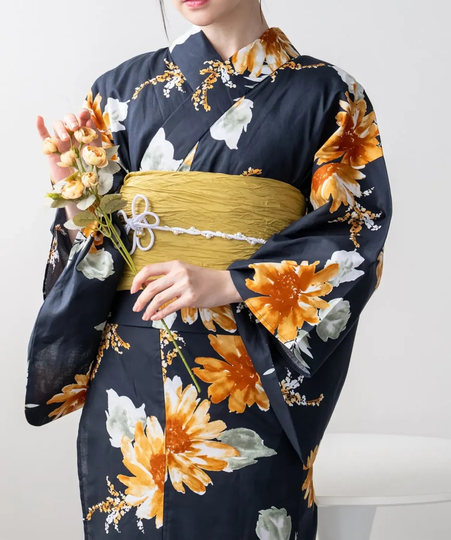 夕涼浴衣 ひまわりの夏陽模様 二部式単品