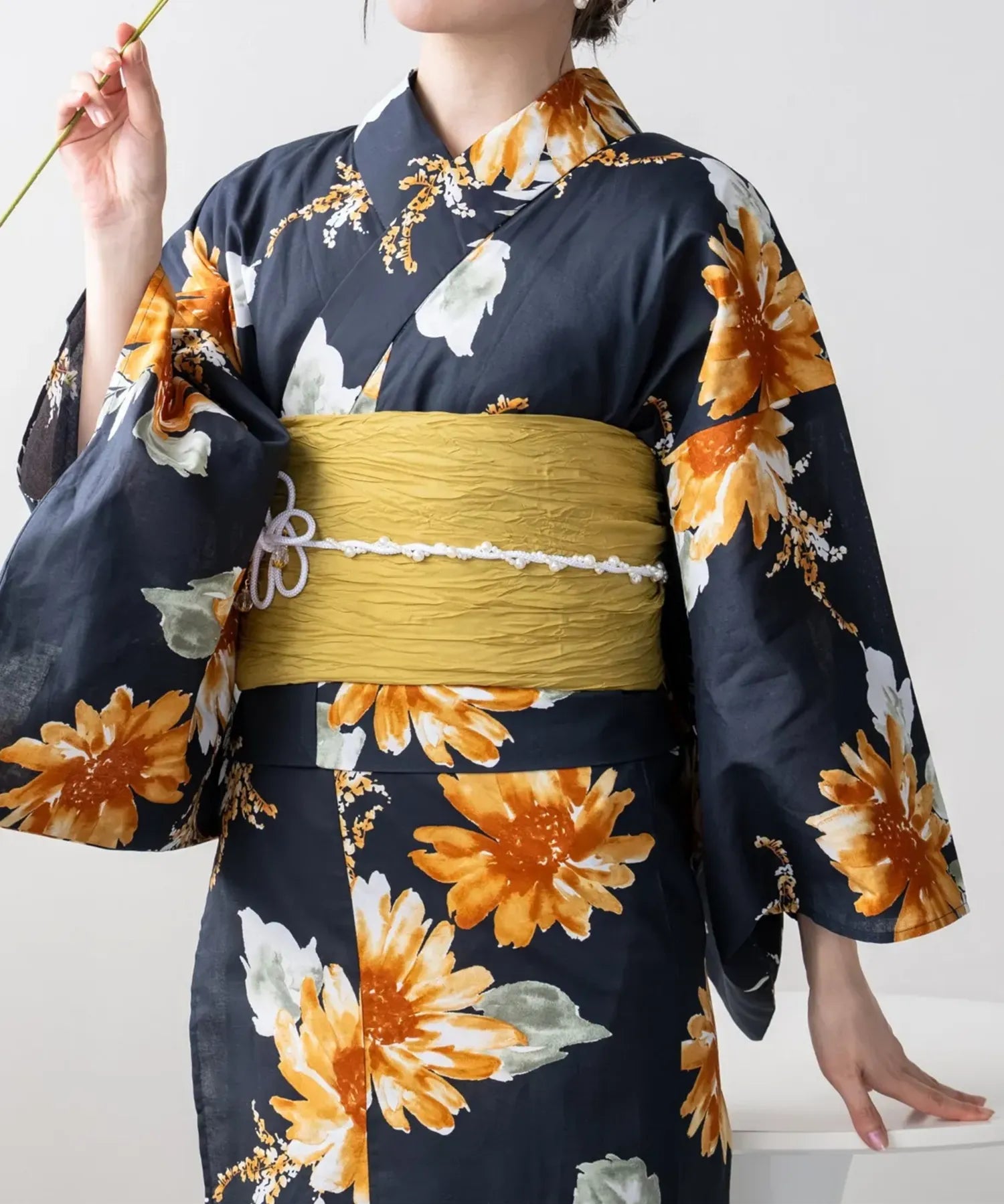 夕涼浴衣 ひまわりの夏陽模様 二部式単品