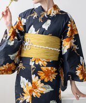 夕涼浴衣 ひまわりの夏陽模様 二部式単品