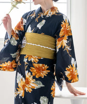 夕涼浴衣 ひまわりの夏陽模様 二部式単品