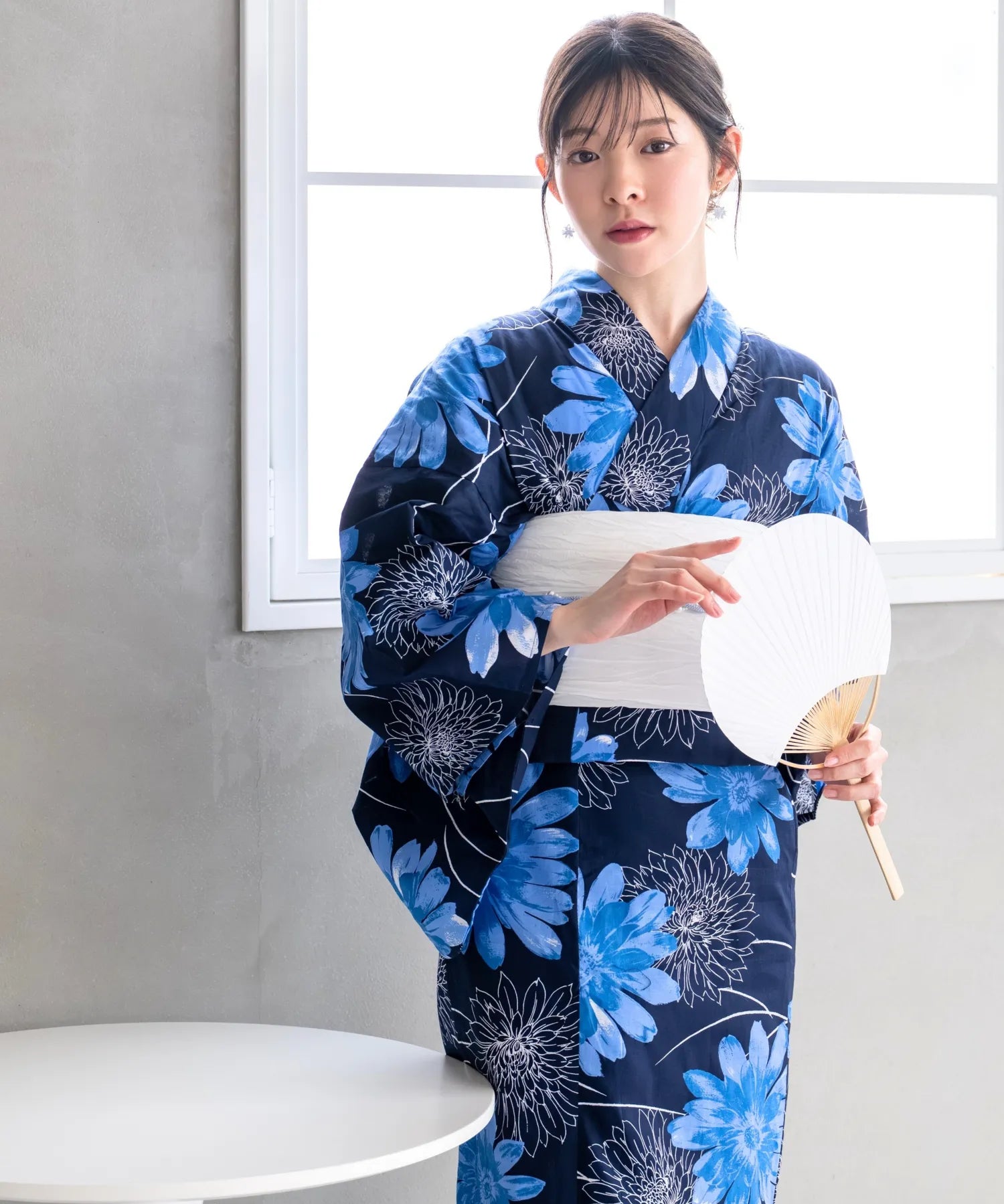 夏花浴衣 蒼花流れ 単品