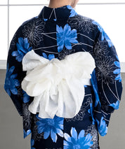 夏花浴衣 蒼花流れ 単品