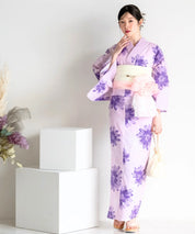 夏花浴衣 紫花ゆらり 単品