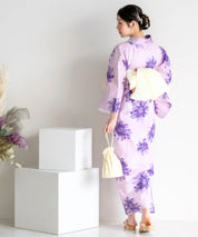夏花浴衣 紫花ゆらり 単品