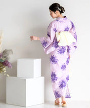 夏花浴衣 紫花ゆらり 単品