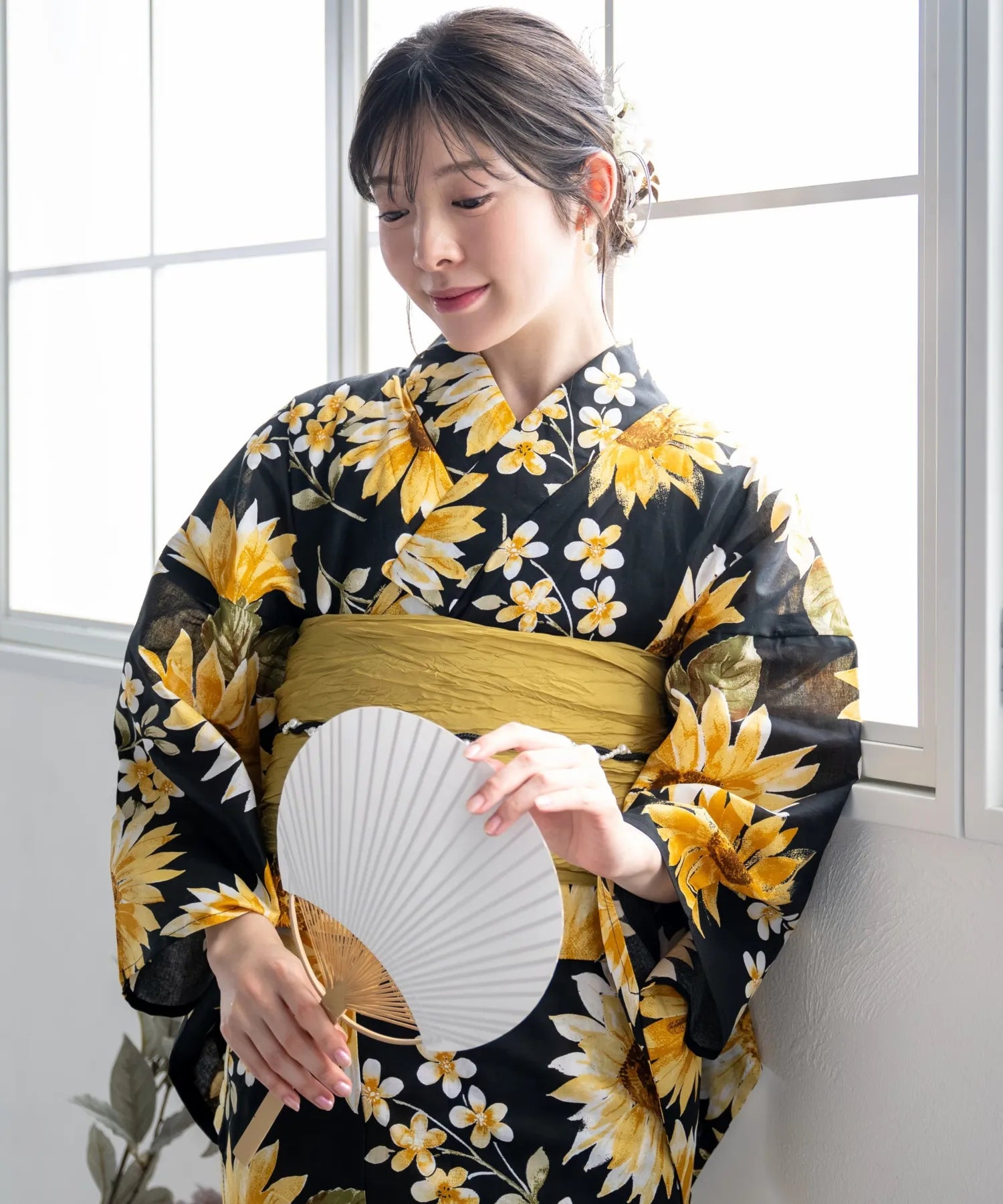 夏花浴衣 月影ひまわり 単品