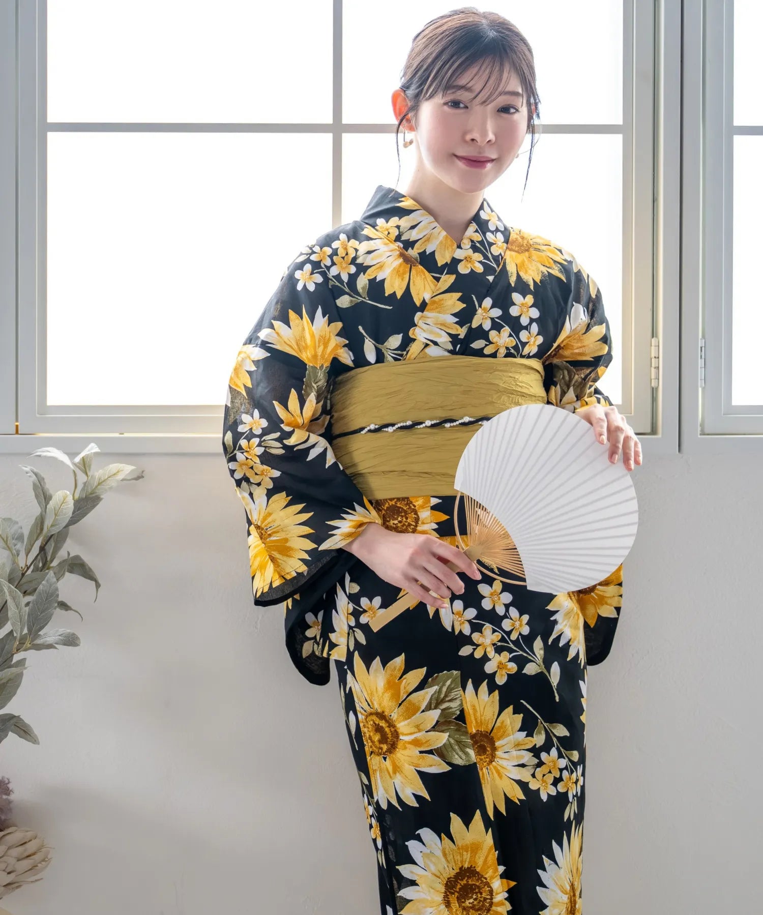 夏花浴衣 月影ひまわり 単品