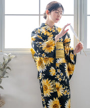 夏花浴衣 月影ひまわり 単品