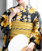 夏花浴衣 月影ひまわり 単品