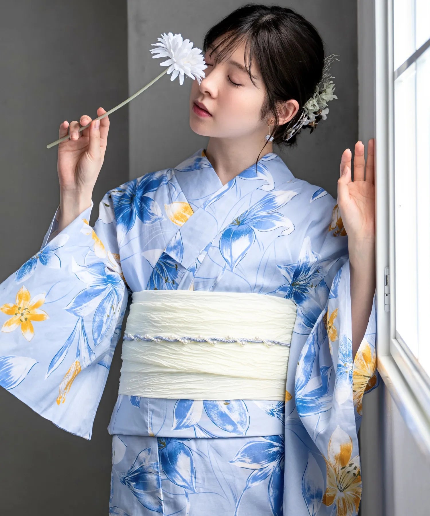 夏花浴衣 夏紋涼花 単品