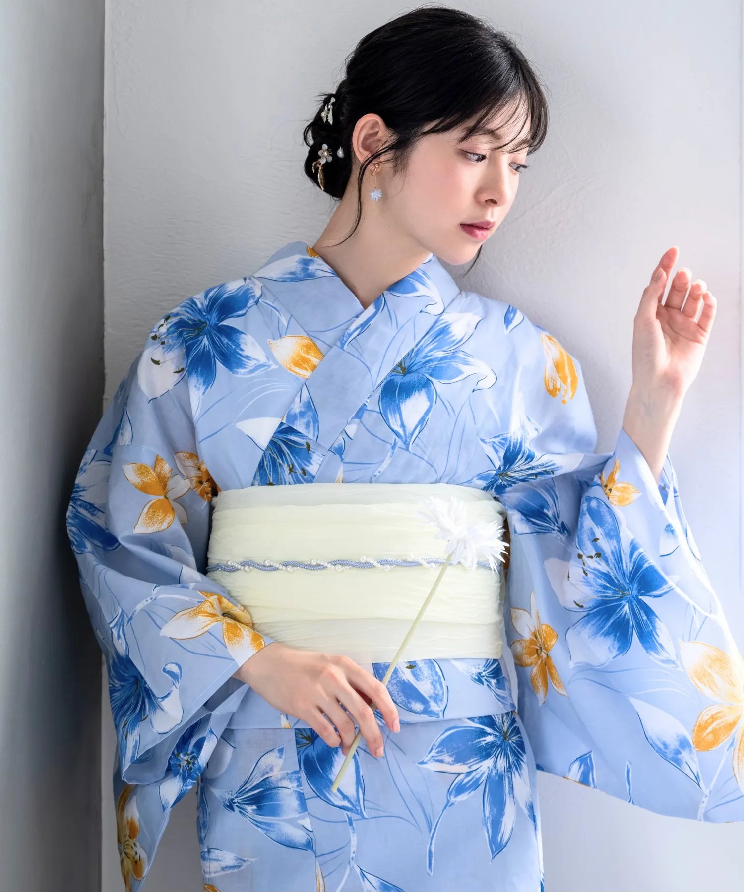 夏花浴衣 夏紋涼花 単品