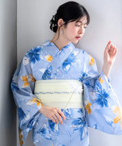 夏花浴衣 夏紋涼花 単品