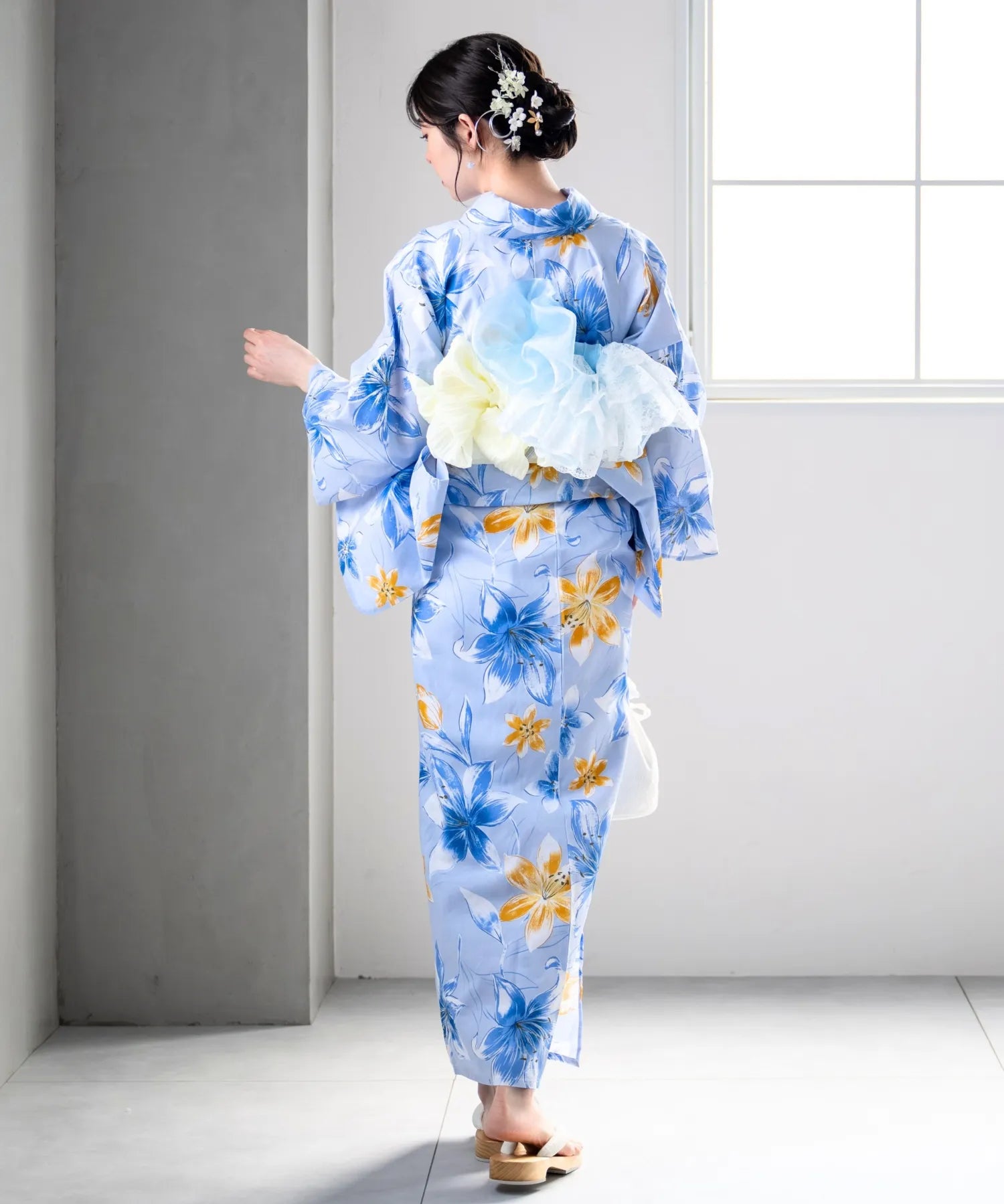 夏花浴衣 夏紋涼花 単品