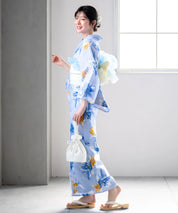 夏花浴衣 夏紋涼花 単品
