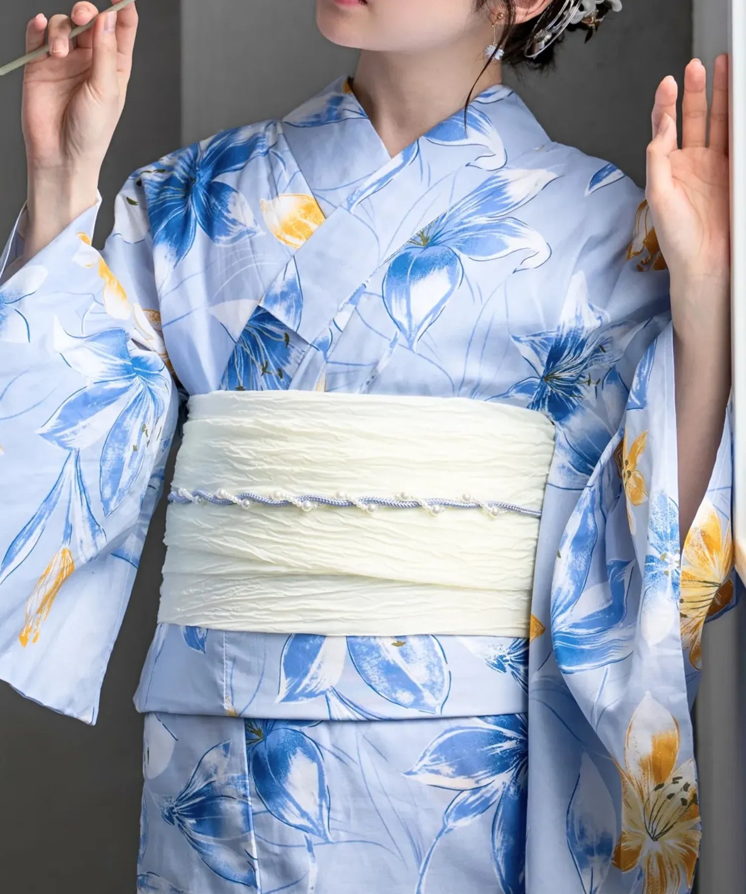 夏花浴衣 夏紋涼花 単品