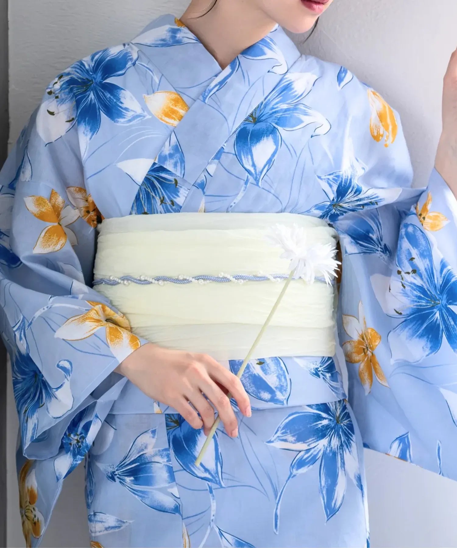 夏花浴衣 夏紋涼花 単品