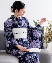 夏花浴衣 花影の紫陽花 単品