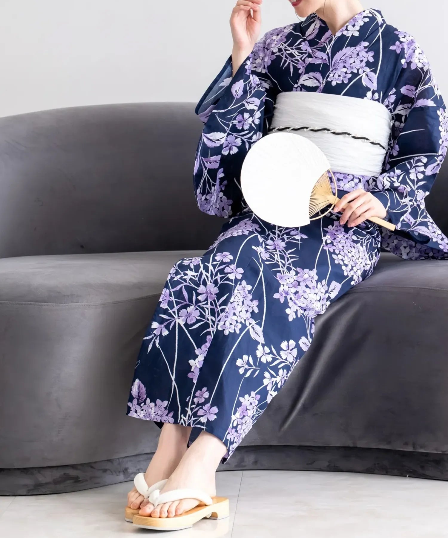 夏花浴衣 花影の紫陽花 単品