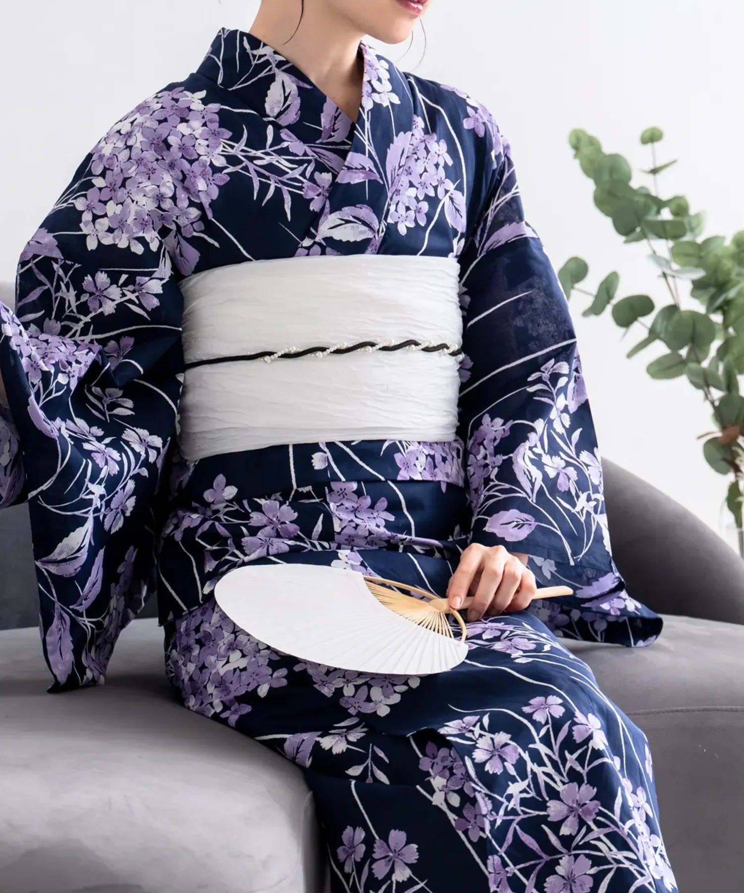 夏花浴衣 花影の紫陽花 単品