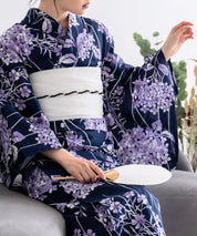 夏花浴衣 花影の紫陽花 単品