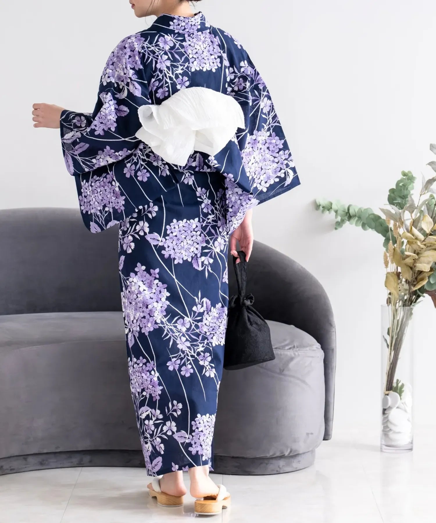 夏花浴衣 花影の紫陽花 単品