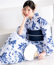 夏花浴衣 紫陽花淡しずく 単品