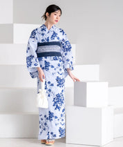 夏花浴衣 紫陽花淡しずく 単品