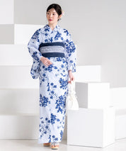 夏花浴衣 紫陽花淡しずく 単品