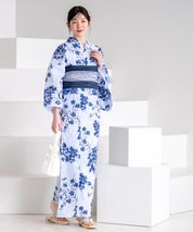 夏花浴衣 紫陽花淡しずく 単品